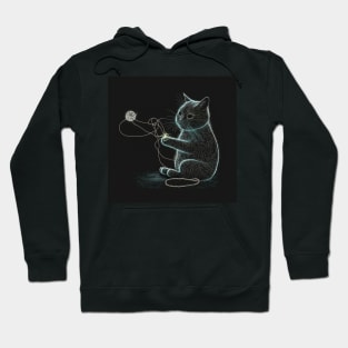 Cute kitty and wool for knitting lovers that love funny cats Hoodie